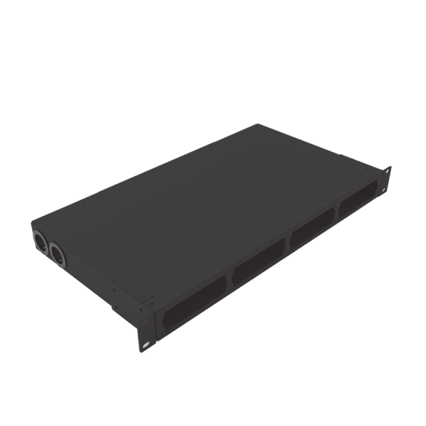 LPODF8024-l Distribuidor de fibra óptica vacio 19in, Acepta 4 placas Acopladoras de Linkedpro, hasta 48 fibras, 1UR, Incluye charola de empalme