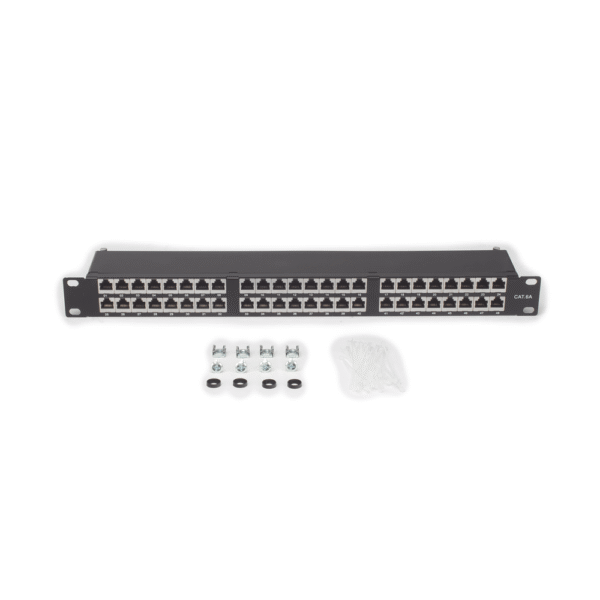 Panel de parcheo de impacto (110) blindado de 48 puertos Cat6A