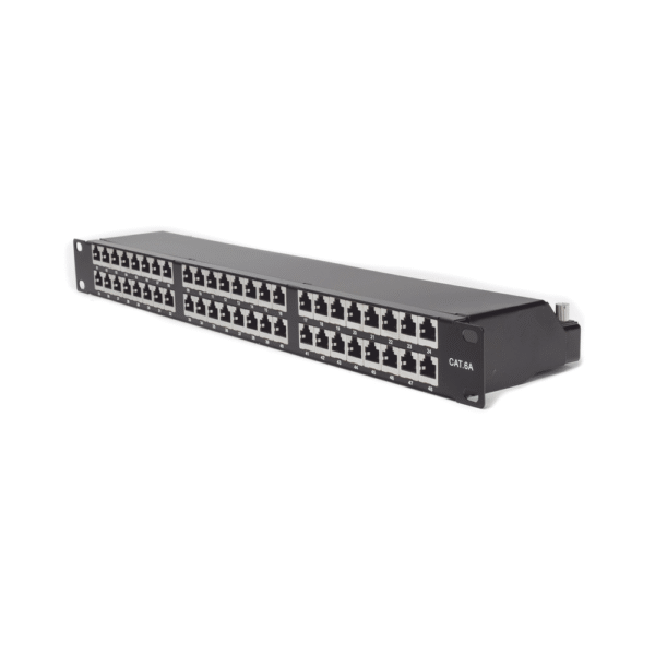 Panel de parcheo de impacto (110) blindado de 48 puertos Cat6A