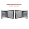 PST304020A-AD-4-l Gabinete de Acero IP66 Uso en Intemperie (300 x 400 x 200 mm) con Placa Trasera Interior y Compuerta Inferior Atornillable (Incluye Chapa y Llave).