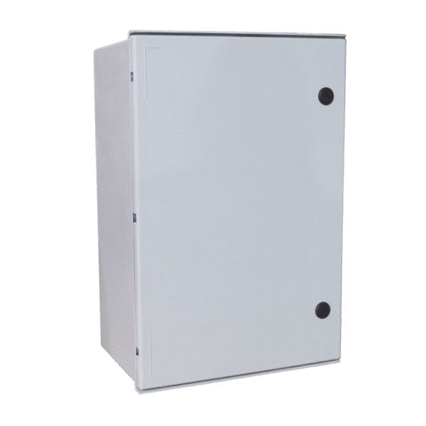 Gabinete de Poliéster IP65 Uso en Intemperie (600 x 800 x 300 mm) con Placa Trasera Interior (Incluye Chapa y Llave).