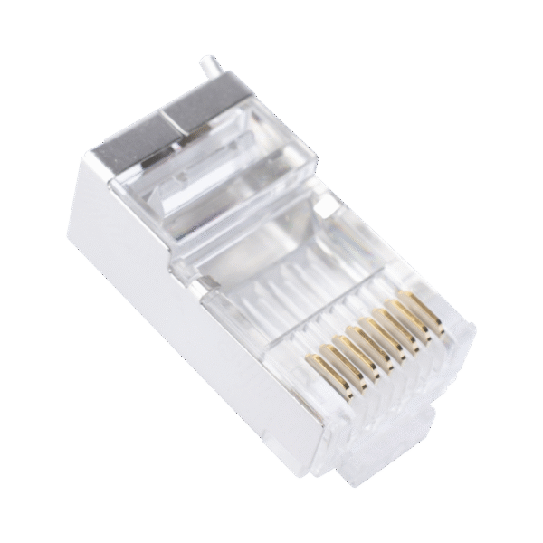 TC6SG100-AD-3-l Bote con 100 Piezas de Plug Modular RJ45 Cat6 blindado con pin de tierra, chapado de oro a 30 micras para durabilidad extrema