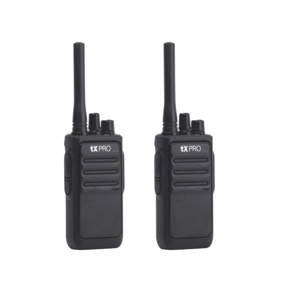 TX320DUO-l Par de radios analógicos UHF 400-470 MHz de 2 watts de potencia.