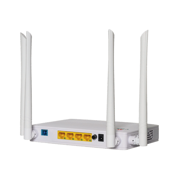 V2804DAC-FRENTE-l ONU Dual xPON G/EPON con Wi-Fi AC + 4 puertos Gigabit + 1 Puerto SC/UPC, Hasta 1200 Mbps
