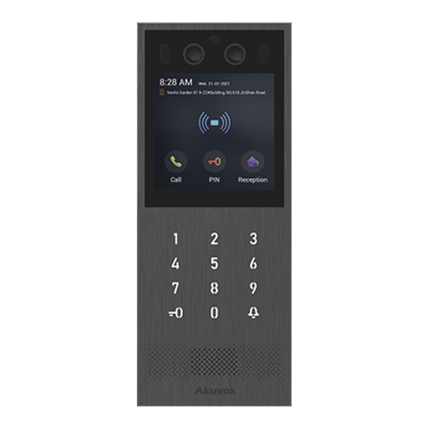 X912S-AD-1-l Videoportero IP Multiapartamento / SIP / PoE / Administración en la Nube / Acceso por Rostro, Tarjeta, PIN, BLE y Código QR / IK10 e IP65 / Compatible con App SmartPlus