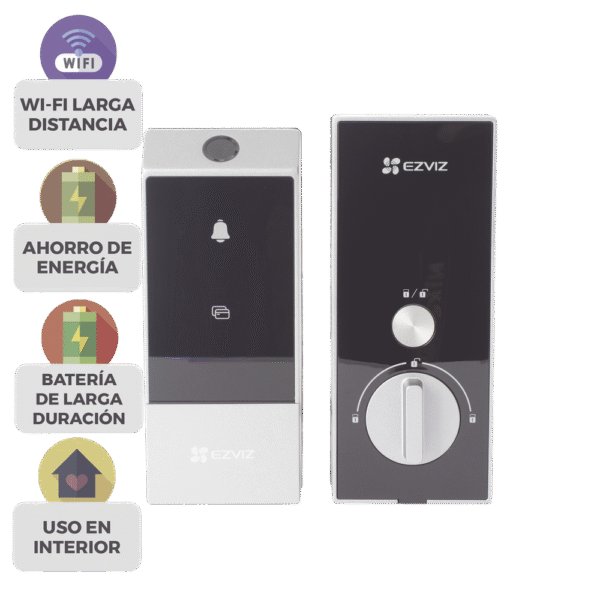 Cerradura Inteligente / Wi-Fi / Bluetooth / Códigos Temporales Para Visitantes / Lectura de Huella / Lectura de Tag / Contraseña / Botón para Timbrar / Apertura remota / Alarma Anti-intrusión / No Requiere HUB