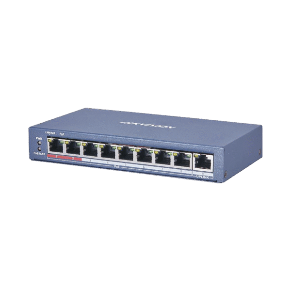 Switch PoE+ No Administrable / Hasta 250 m PoE Larga Distancia / 8 puertos 802.3af/at (30W) 10/100 Mbps + 1 puerto 10/100 Uplink