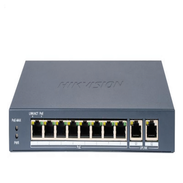 Switch PoE+ / 8 Puertos 10/100 Mbps 802.3af/at (30W) +2 Puerto 10/100/1000 Mbps
