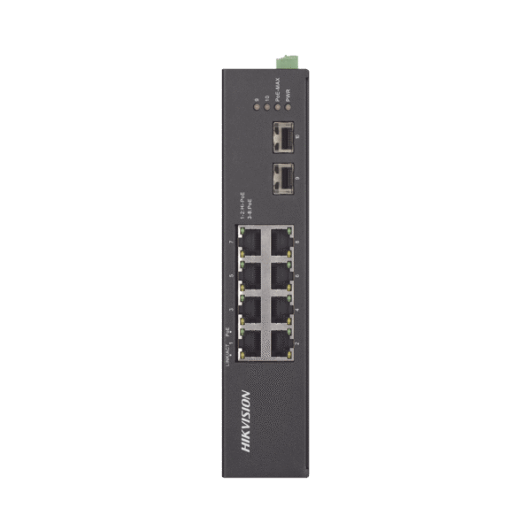 Switch Industrial Gigabit PoE+ / No Administrable / 6 puertos 10/100/1000 Mbps PoE+ (30W) + 2 puertos 10/100/1000 PoE++(60W) / 2 puertos SFP / 110 Watts