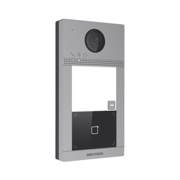 DSKV8113WME1C-l Videoportero IP PoE Estandar (IP65 + IK08) con Llamada y apertura desde APP Hik-Connect / Soporta 1 Departamento y hasta 6 Monitores / Apertura con tarjeta / Soporta 2 puertas