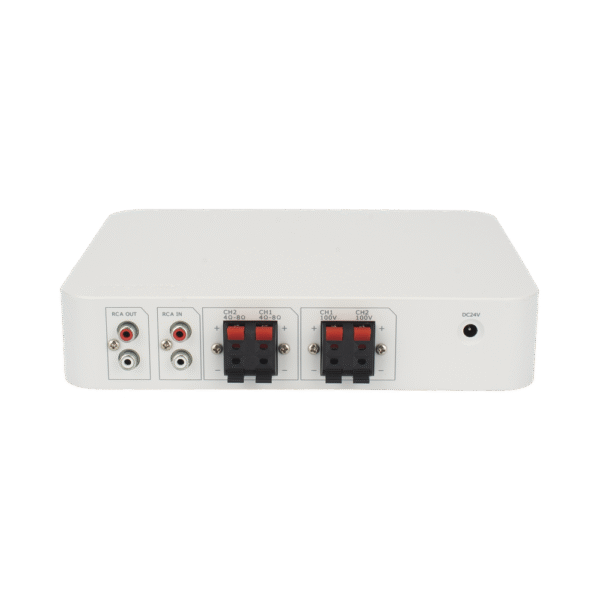 Amplificador / 2 Canales / 60W / Bluetooth / Entrada y Salida RCA / USB / 1 Entrada Micrófono / 24VCD