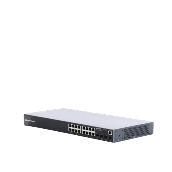 Switch Gigabit PoE+ Administrable / 16 puertos 10/100/1000 Mbps + 4 Puertos SFP Uplink / Hasta 240W / Compatible con GWN Cloud.