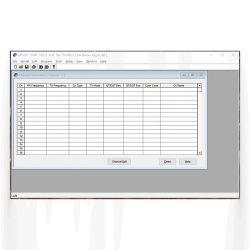 Software de programación para repetidores NXR-1700/1800