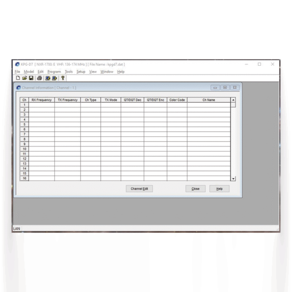 Software de programación para repetidores NXR-1700/1800