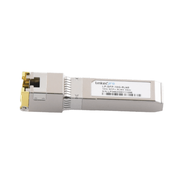 Transceptor SFP+ a RJ45 / 10 Gbps / Conector RJ45 / Distancia de hasta 30 m.