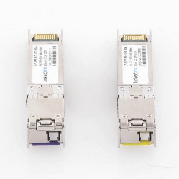 Transceptores Bidireccionales SFP+ (Mini-Gbic) / Monomodo / 10 Gbps de velocidad / Conector LC / Hasta 80 km de Distancia / 2 Piezas