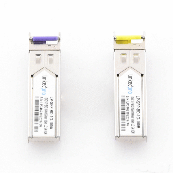 Transceptores Bidireccionales SFP (Mini-Gbic) / Monomodo / 1.25 Gbps de velocidad / Conector LC / Hasta 100 km de Distancia / 2 Piezas