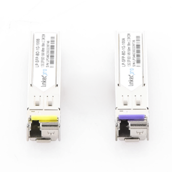 Transceptores Bidireccionales SFP (Mini-Gbic) / Monomodo / 1.25 Gbps de velocidad / Conector LC / Hasta 100 km de Distancia / 2 Piezas