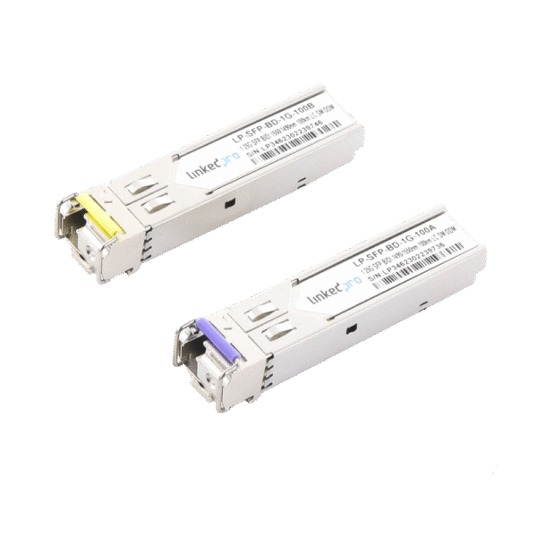 Transceptores Bidireccionales SFP (Mini-Gbic) / Monomodo / 1.25 Gbps de velocidad / Conector LC / Hasta 100 km de Distancia / 2 Piezas