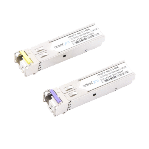 LPSFPBD1G80-l Transceptores Bidireccionales SFP (Mini-Gbic) / Monomodo / 1.25 Gbps de velocidad / Conector LC / Hasta 80 km de Distancia / 2 Piezas