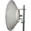 Antena de parabola profunda, blindada, con supresión al ruido de 4 ft, 5.9-7.2 GHz, Ganancia 36 dBi con SLANT de 45 ° y 90 °, ideal para hasta 80 km, Conectores N-hembra, montaje con alineación milimétrica.