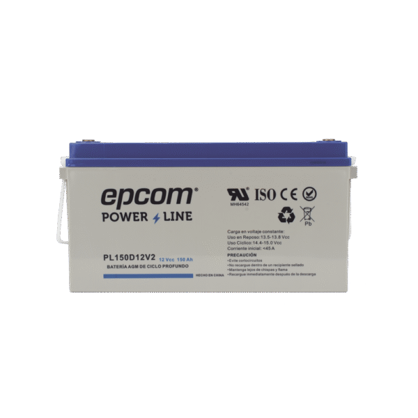 PL150D12V2-AD-1-l Batería 12 Vcc / 150 Ah / UL / Tecnología AGM-VRLA / CICLO PROFUNDO / Uso en aplicación fotovoltaica / terminales T5