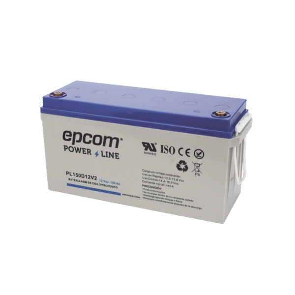 PL150D12V2-AD-4-l Batería 12 Vcc / 150 Ah / UL / Tecnología AGM-VRLA / CICLO PROFUNDO / Uso en aplicación fotovoltaica / terminales T5
