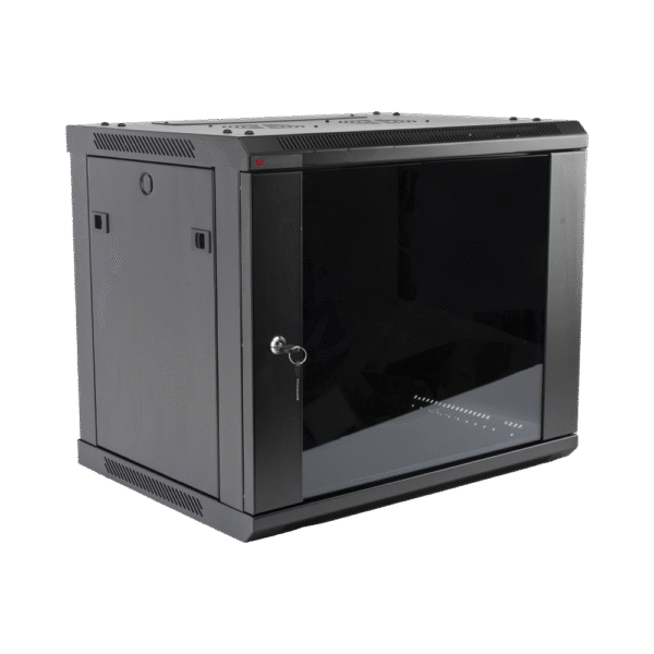 Gabinete PRECISION, Con Puerta de Cristal Templado, de 19in, 9UR, 450mm de Profundidad, Color Negro
