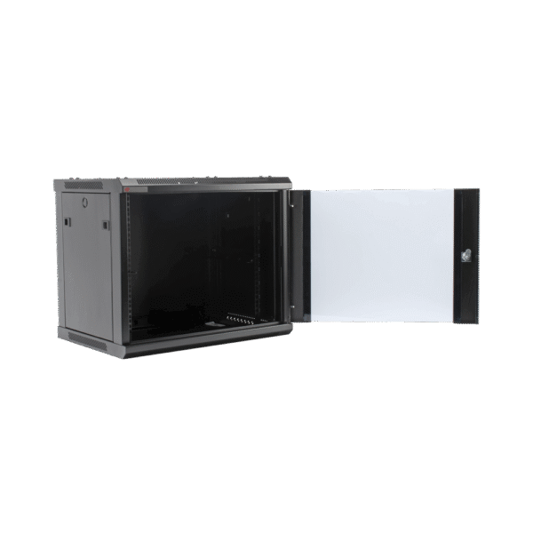 Gabinete PRECISION, Con Puerta de Cristal Templado, de 19in, 9UR, 450mm de Profundidad, Color Negro