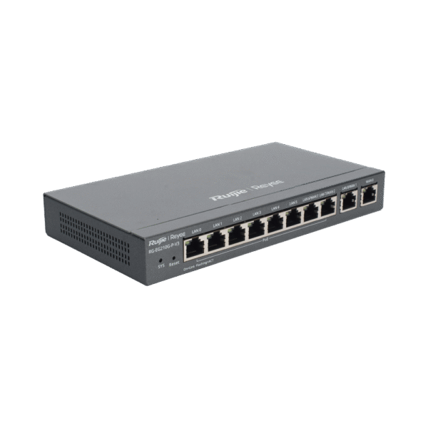 Gateway PoE para 200 usuarios, 10 puertos, 600Mbps, hasta 2 servicios WAN, portal cautivo, bloqueo de aplicaciones, tuneles virtuales