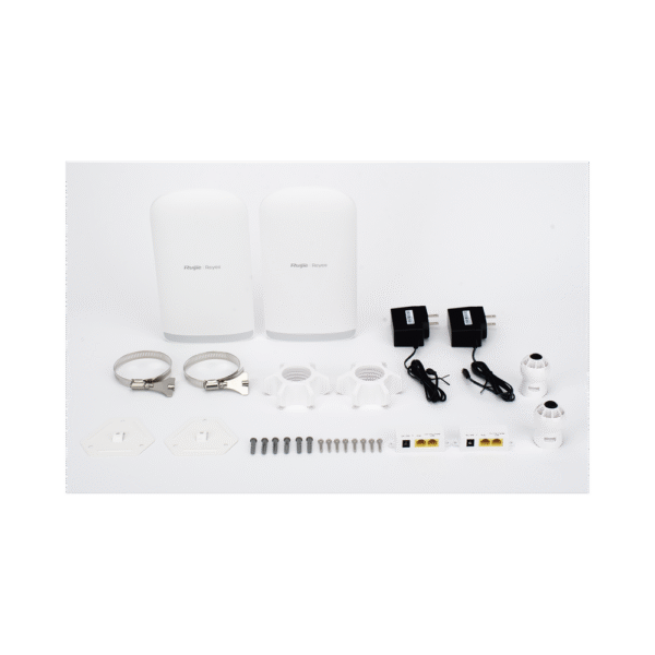 RGEST350G-AD-5-l Kit completo Punto a Punto Pre-Configurado hasta 1 Km listos para enlazar, administrable en la Nube, Banda 5Ghz AC WAVE2 MU-MIMO 2X2, Puertos 100/1000
