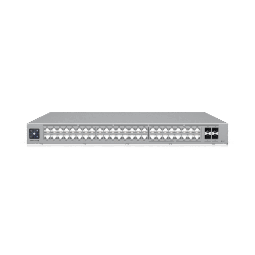 USWPROMAX48POE-l UniFi Switch Pro Max 48 POE, con funciones capa 3, 48 puertos (16 puertos 2.5 GbE (8 POE++ y 8 POE+) y 32 puertos 1 GbE (24 POE+ y 8 POE++)), 2 puertos SFP+ 10G, POE++ 720W, pantalla informativa