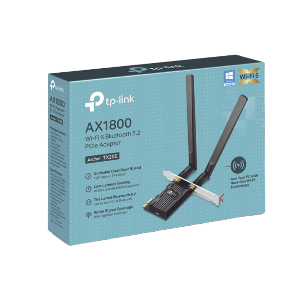 Adaptador PCIe inalámbrico doble banda AC 1200 Mbps / Antena de alta ganancia / Tecnología MU-MUMO 2X2 / Soporte de perfil bajo y Altura completa / Bluetooth 4.2