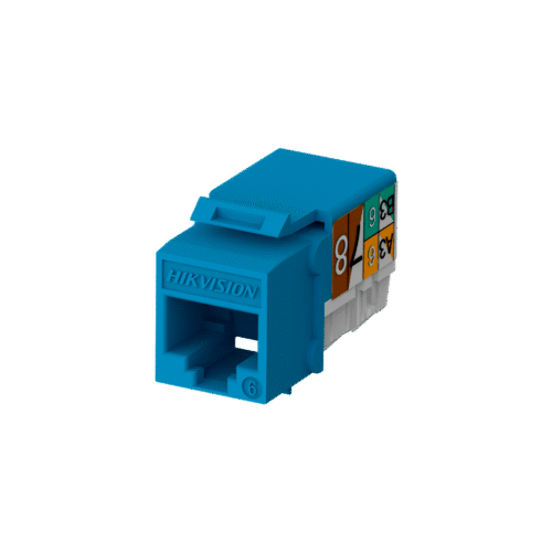 Jack hembra Rj45 / Color Azul / Paquete Por 50 Piezas / Keystone / Ponchado 90°