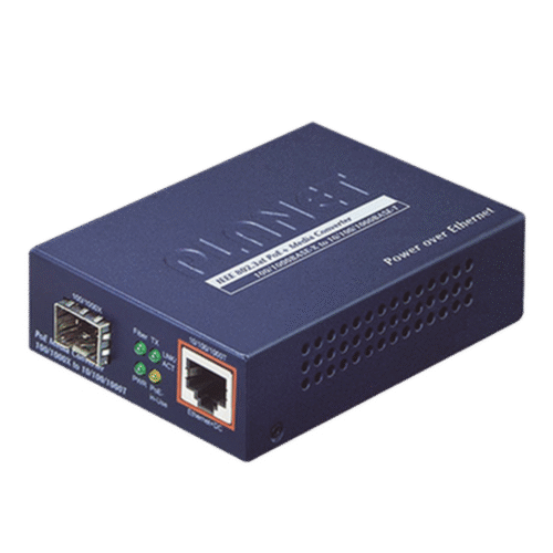 Convertidor de Medios IEEE802.3 AF/AT PoE 10/100/1000BASE T TO MINIGBIC SFP