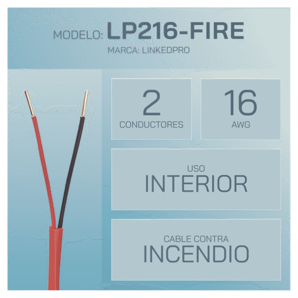 Carrete de Cable 2 x 16 AWG FPLR para Incendio y Voceo / 305 mts / Uso Interior
