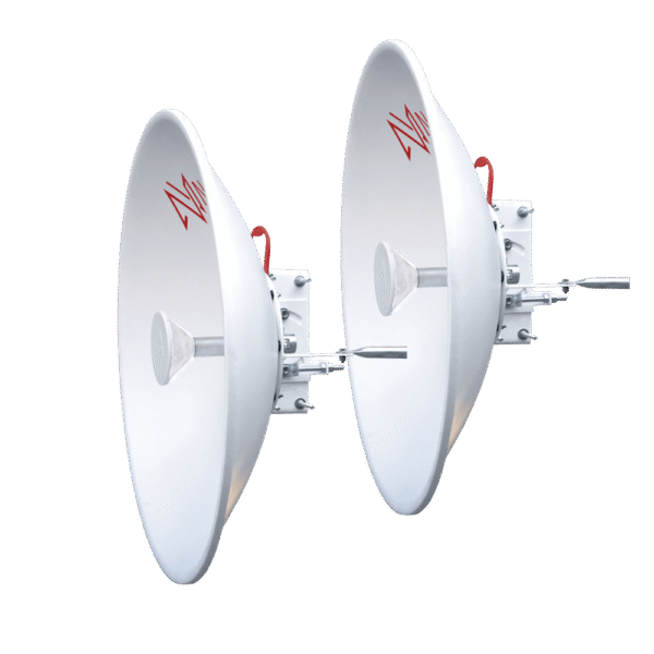 Kit de 2 Antenas Direccionales de alto rendimiento / Diámetro de 60 cm / 5.9-7.2 GHz / Ganancia 30 dBi / SLANT de 45° y 90° / Ideal para 30 km / Conector N-Hembra / Montaje y jumpers incluidos. (No incluye radomo)