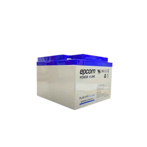 PL2612V2-LAT-DER-l Batería de Respaldo para equipo electrónico / UL / 12V @ 26 Ah / Tecnología AGM-VRLA / Uso en: Alarmas de intrusión / Incendio / Control de acceso / CCTV / Terminales tipo F1.