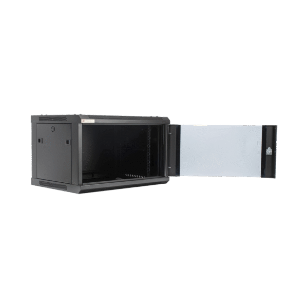 Gabinete PRECISION, Con Puerta de Cristal Templado, de 19in, 6UR, 450mm de Profundidad, Color Negro