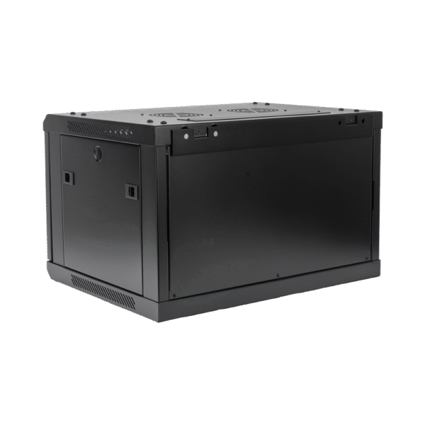 Gabinete PRECISION, Con Puerta de Cristal Templado, de 19in, 6UR, 450mm de Profundidad, Color Negro