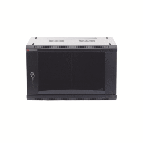 Gabinete PRECISION, Con Puerta de Cristal Templado, de 19in, 6UR, 450mm de Profundidad, Color Negro