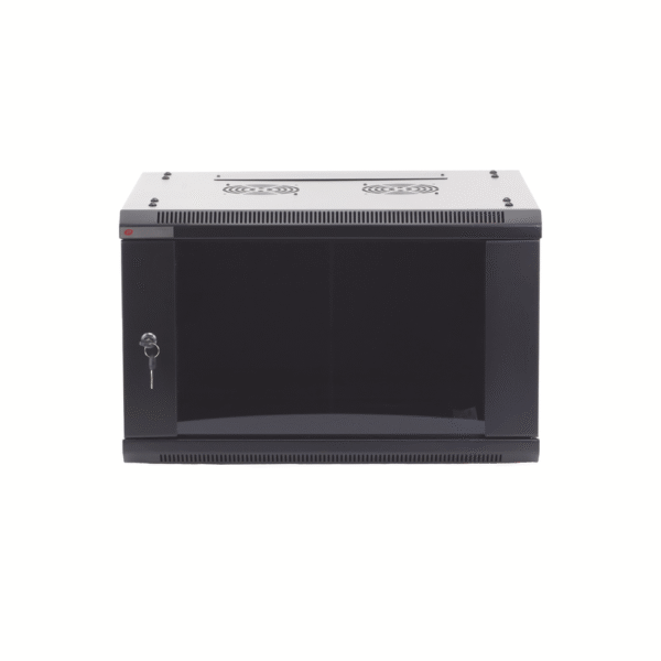 Gabinete PRECISION, Con Puerta de Cristal Templado, de 19in, 6UR, 450mm de Profundidad, Color Negro