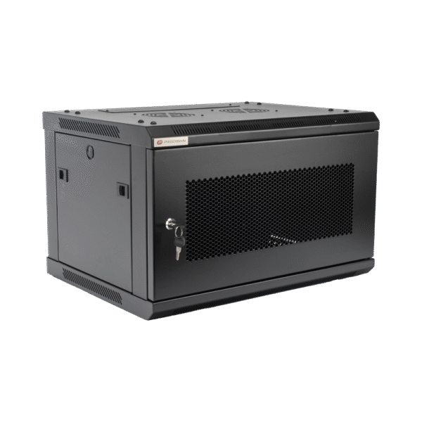 Gabinetes PRECISION, Con Puerta Perforada, de 19in, 6UR, 450mm de Profundidad, Color Negro