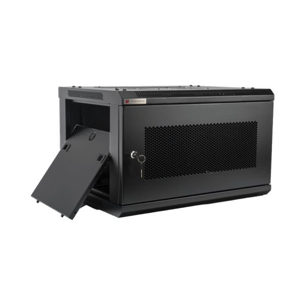 Gabinetes PRECISION, Con Puerta Perforada, de 19in, 6UR, 450mm de Profundidad, Color Negro