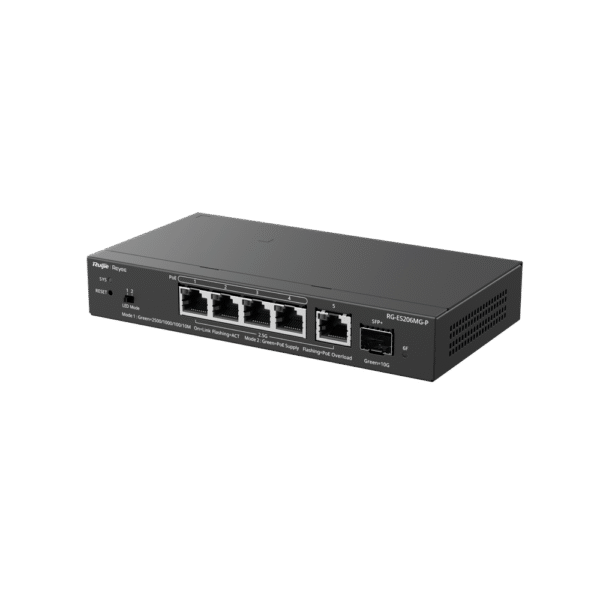 Switch Administrable Capa2 PoE+ con 5 puertos Multi-Gigabit 2.5Gb, hasta 70w PoE 802.3af/at
