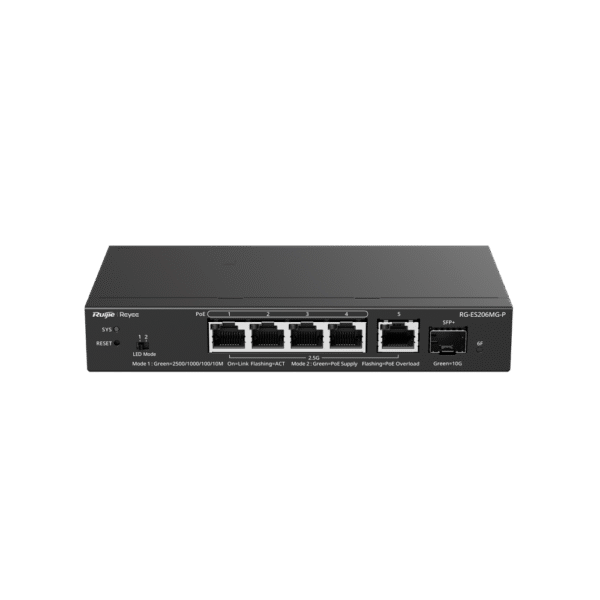 Switch Administrable Capa2 PoE+ con 5 puertos Multi-Gigabit 2.5Gb, hasta 70w PoE 802.3af/at