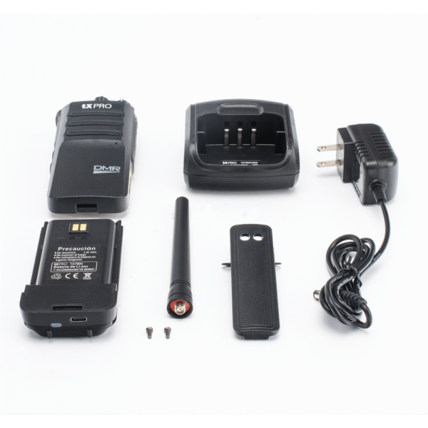 TX790V-AD-3-l Radio Portátil Digital DMR en banda VHF 136-174 MHz / 5 Watts de Potencia / Incluye: Antena, Clip, Batería Y Cargador