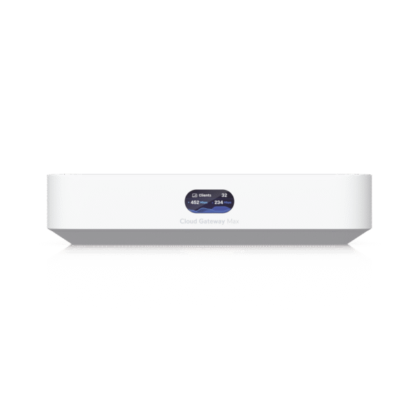 UniFi Cloud Gateway, Router multiWAN para balanceo/failover / Integra UniFi Network para administrar hasta 30 dispositivos UniFi, (1) puerto WAN 1/2.5 GbE y (4) puertos LAN GbE
