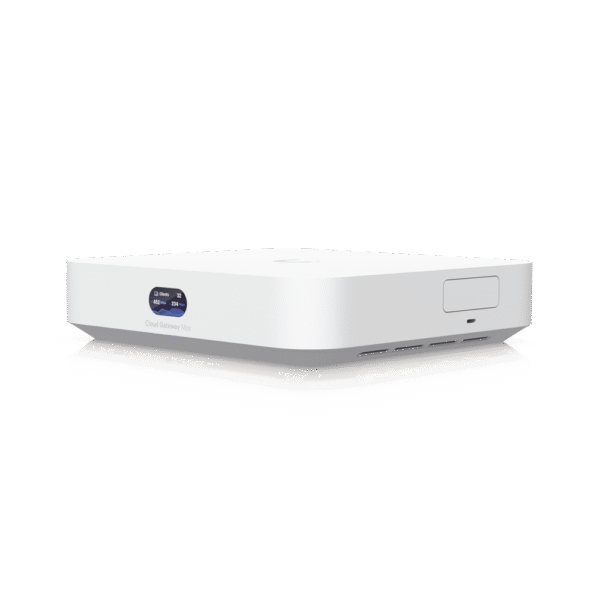 UniFi Cloud Gateway, Router multiWAN para balanceo/failover / Integra UniFi Network para administrar hasta 30 dispositivos UniFi, (1) puerto WAN 1/2.5 GbE y (4) puertos LAN GbE