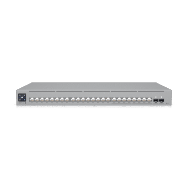 UniFi Switch USW-Pro-24-POE Gen2, con funciones capa 3, de 24 puertos PoE 802.3at/bt + 2 puertos 1/10G SFP+, 400W, pantalla informativa
